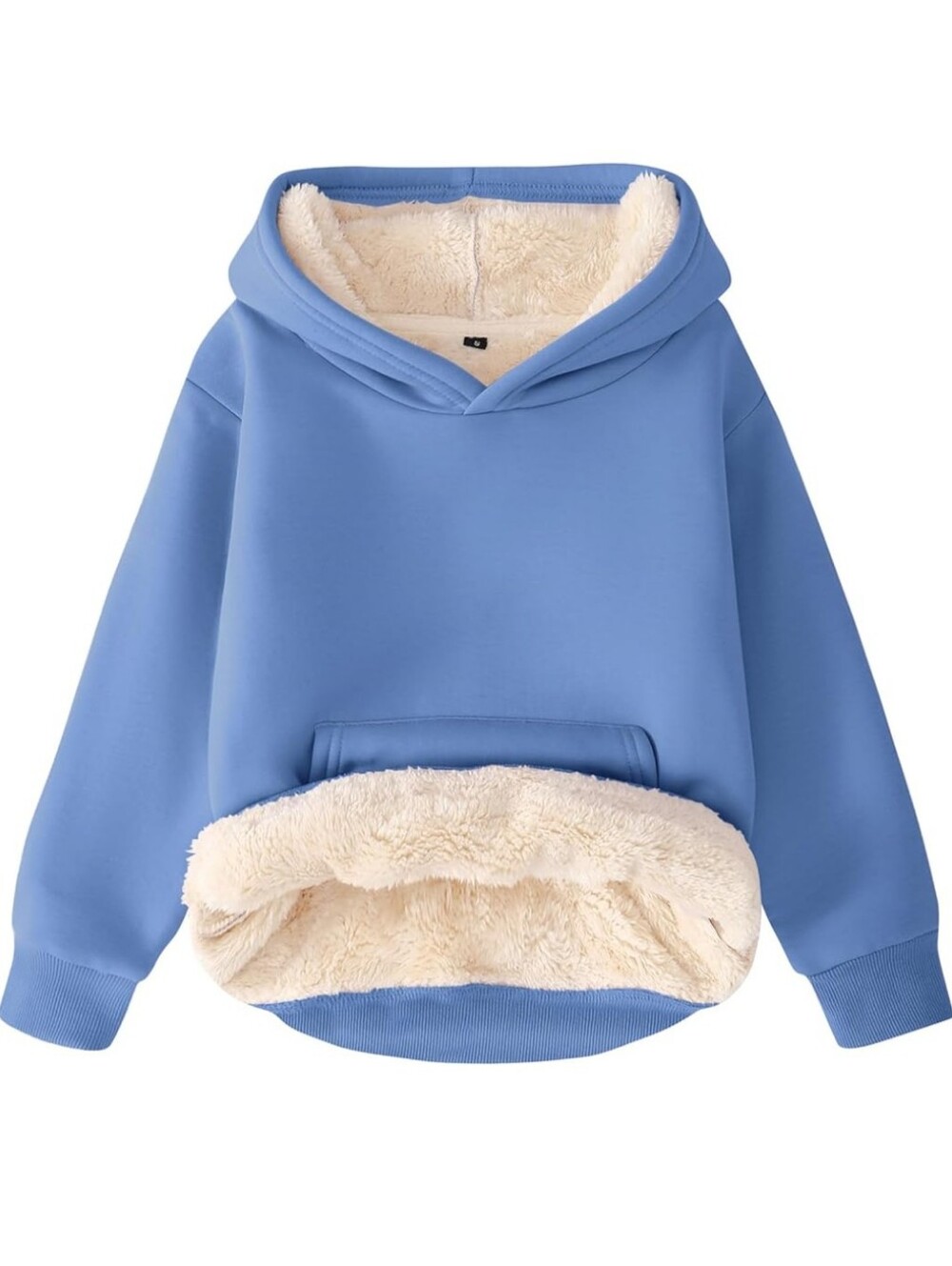 Cozy Plush-Lined Hoodie in Periwinkle Blue Size 8-9